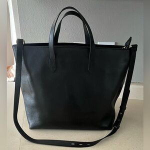 Madewell Black Leather Tote Bag/Crossbody